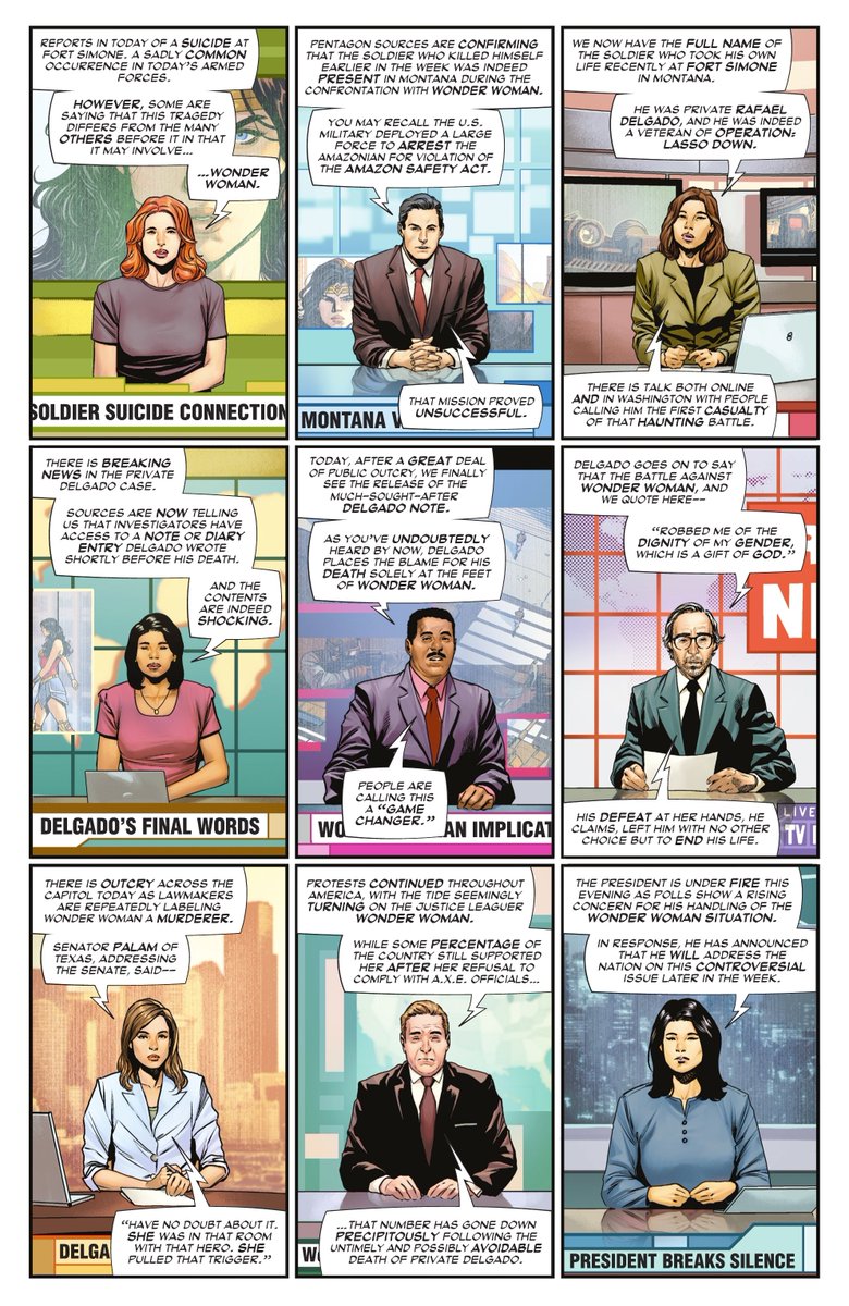 Wes_from_TC's tweet photo. A warning sign screaming "Don't Read Me". Page-1 of a "superhero" comic. https://t.co/8b15Y8tpDE