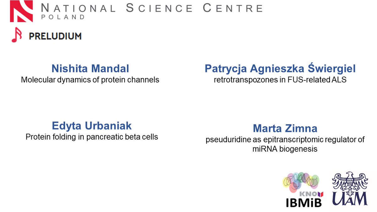 IMBB AMU Poznań (@uam_ibmib) on Twitter photo Despite harsh competition (¬8% success rate) four PhD students from <a href="/UAM_IBMiB/">IMBB AMU Poznań</a> got #Preludium Grants - congratulations to Nishita Mandal <a href="/MandalNishita/">Nishita Mandal</a>, Patrycja Agnieszka Świergiel <a href="/UamPlab/">UAM PLAB - Laboratory of RNA Processing</a>, Edyta Urbaniak, Marta Zimna!!! <a href="/NCN_PL/">Narodowe Centrum Nauki</a> Despite harsh competition (¬8% success rate) four PhD students from <a href="/UAM_IBMiB/">IMBB AMU Poznań</a> got #Preludium Grants - congratulations to Nishita Mandal <a href="/MandalNishita/">Nishita Mandal</a>, Patrycja Agnieszka Świergiel <a href="/UamPlab/">UAM PLAB - Laboratory of RNA Processing</a>, Edyta Urbaniak, Marta Zimna!!! <a href="/NCN_PL/">Narodowe Centrum Nauki</a>