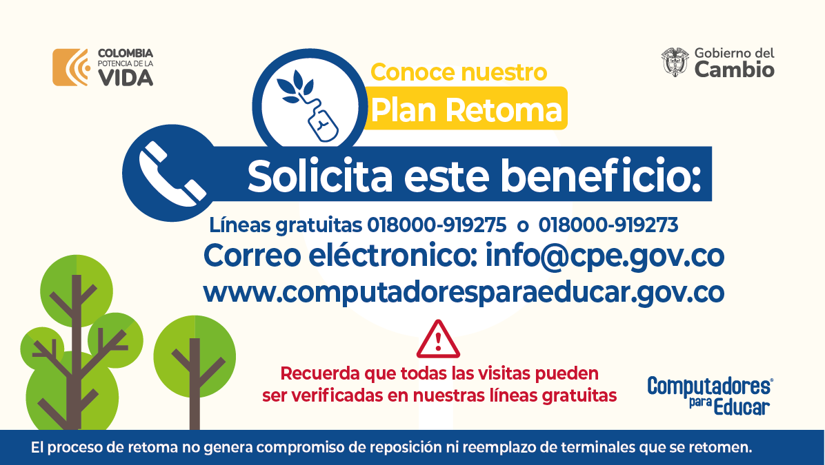 Los Residuos de Aparatos Eléctricos y Electrónicos (RAEE) pueden liberar sustancias perjudiciales para la salud y el medio ambiente. Solicita la retoma de los equipos en desuso de tu sede educativa para darles la disposición adecuada. 

Consulta aquí 📷  apps.cpe.gov.co/ambiental/