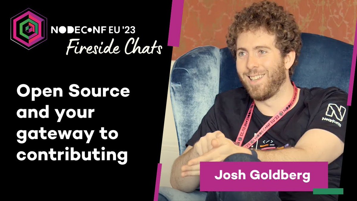 🔥 NodeConfEU 2023 Fireside Chats 🔥 @JoshuaKGoldberg chats to @codyzus about the importance of contributing to #opensource projects, and tips for finding and choosing open source projects to contribute to. 📹 >> nf.ie/3NAYtz0 #NodeConfEU