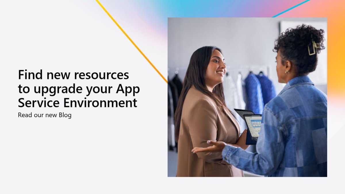 Azure's tweet image. Get enhanced scalability, performance, and more by upgrading to App Service Environment v3! 

Migrate by August 31, 2024, to avoid potential disruptions: msft.it/6019iwLec #AzurePaaS