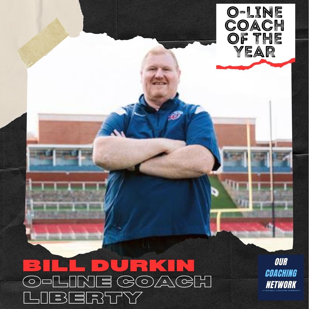 🏈O-Line Coach of The Year🏈 Our @TheFlipSled CUSA O-Line Coach of the Year is @LibertyFootball's @coachbilldurkin👏 They led FBS in Rushing Yards/Game, Rushing TDs, & TFLs for Loss Allowed, & were 2nd in Yards/Carry & 2nd in Sacks Allowed✍️ OL Coach of the Year🧵👇
