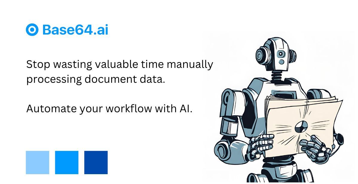 Base64ai's tweet image. Enhance document data accuracy, increase ROI, and unlock various benefits by automating data processing with Base64.ai. Don&apos;t hesitate—begin optimizing your workflows today! #AI #documentunderstanding #IDP