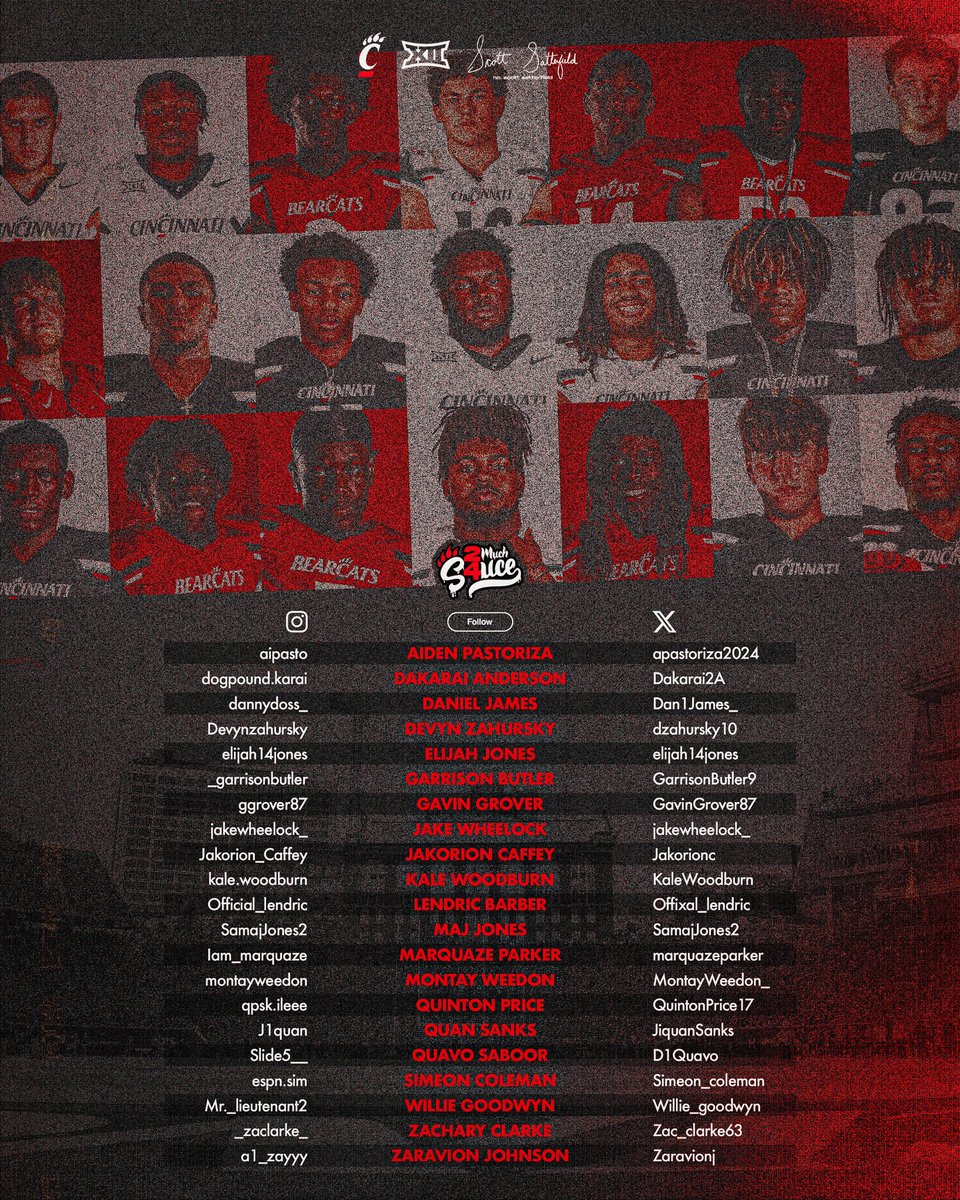 Make sure to follow our new #Bearcats @ in thread ⬇️⬇️⬇️ #2MUCHS4UCE X #NSD24