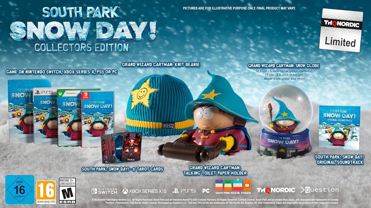 Wario64's tweet photo. South Park: Snow Day Collector's Edition (PS5) up for preorder on Amazon ($219.99) https://t.co/6urto0dBqF #ad https://t.co/q6Kod4R2GL