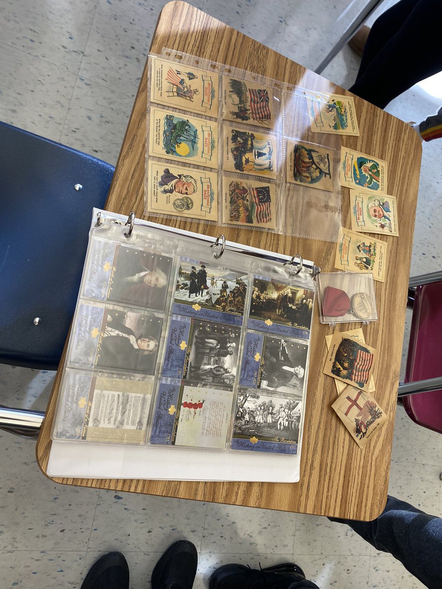 BrianSheehy's tweet image. Decided to spice things up before break and brought down some items related to the American Revolution and the Bicentennial to examine how and why we celebrate and focus on certain imagery and iconography related to the Revolution #history #objectbasedlearning