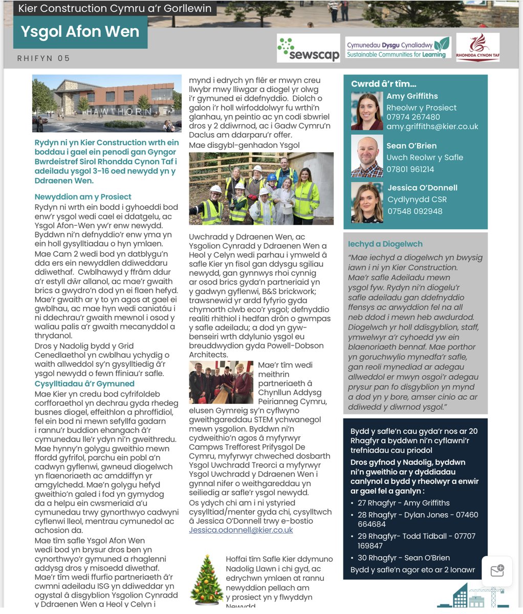 Hawthorn High School/Ysgol Uwchradd y Ddraenen Wen (@hawthornhighsch) on Twitter photo Take a look at the 5th edition of the <a href="/kiergroup/">Kier Group</a> newsletter! Exciting times ahead at <a href="/AfonWen24/">Ysgol Afon Wen</a> Take a look at the 5th edition of the <a href="/kiergroup/">Kier Group</a> newsletter! Exciting times ahead at <a href="/AfonWen24/">Ysgol Afon Wen</a>