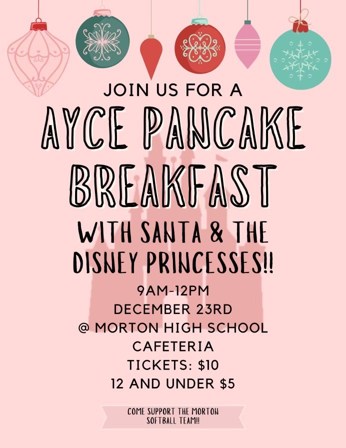 Before getting your last-minute holiday gifts, stop by @MortonHighGovs to support the @MHSGovsSoftball Team's #AllYouCanEat Pancake Breakfast fundraiser for a spring tournament in Nashville. #GoLadyGovs