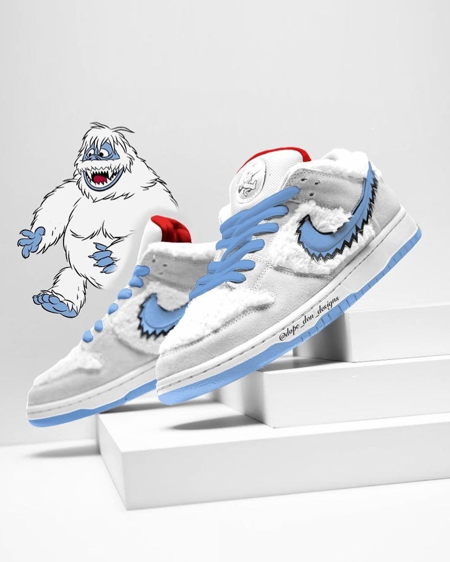 The Abominable Snowman x Nike SB Dunk Low “Bumble” customs ☃️❄️