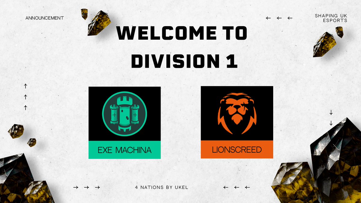 UKEL presents: 4 Nations (@theukel) on Twitter photo ๐ WELCOME TO DIVISION 1 ๐
After battling through the promotion tournament, these are your final two Division 1 teams:
<a href="/ExeterEsports/">Exeter Esports</a> Machina
@LionscreedGG
Congratulations, and we look forward to seeing you back on the Rift next year! ๐ ๐ WELCOME TO DIVISION 1 ๐
After battling through the promotion tournament, these are your final two Division 1 teams:
<a href="/ExeterEsports/">Exeter Esports</a> Machina
@LionscreedGG
Congratulations, and we look forward to seeing you back on the Rift next year! ๐