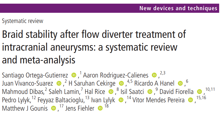 1/ 🎄Ever wondered about the shape modifications and long-term stability of #FlowDiverter braids? Unwrap the discoveries from our latest meta-analysis in this thread by @AaronCalienes 🧵 Dive in before the year wraps up! 🎁🔍jnis.bmj.com/content/early/… @JNIS_BMJ