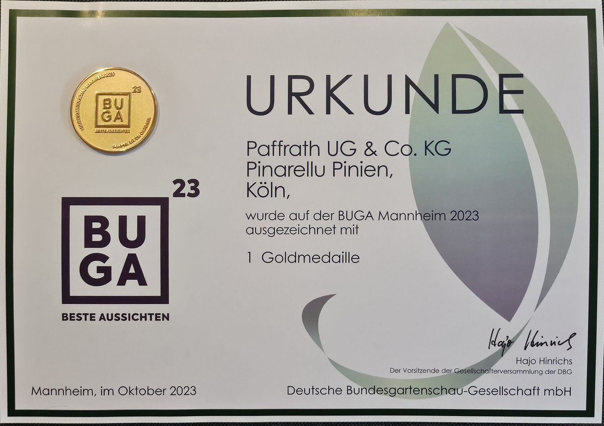 Goldmedaille der Deutschen Bundesgartenschau 2023 💪🏻🌳 #bitcoin