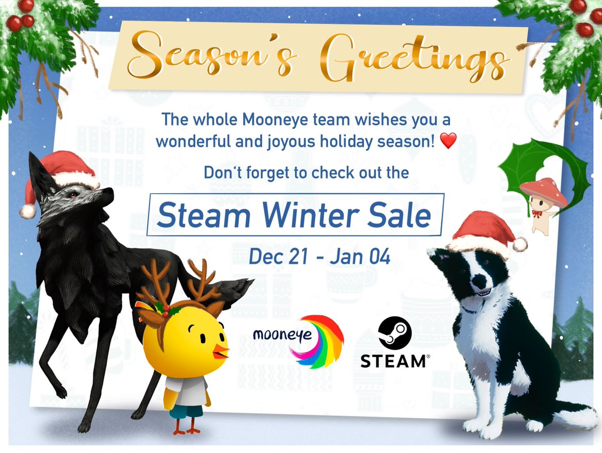 As a little christmas-y surprise we are happy to announce that ALL the Mooneye games are part of the Steam Winter Sale! ☃️🎄 Check out the 🧵 for all the links~ #indiegame #steam