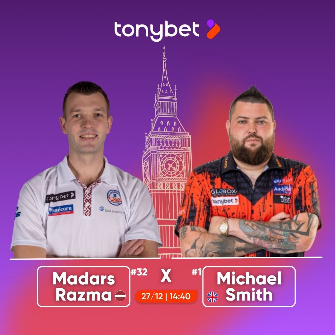 Tonybetfan's tweet image. 🇱🇻 Madars Razma ar 3:1 pārspēja 🇧🇪 Maiku de Dekeru, pirmo reizi karjerā iekļūstot 3. kārtā PDC pasaules čempionātā šautriņu mešanā!

🏆 Nākamajā kārtā @MadarsRazma tiksies ar pasaules čempionu 🇬🇧Maiklu Smitu.

🎯 Duelis  Londonā pret Smitu paredzēts 27. decembrī, plkst. 14:40.