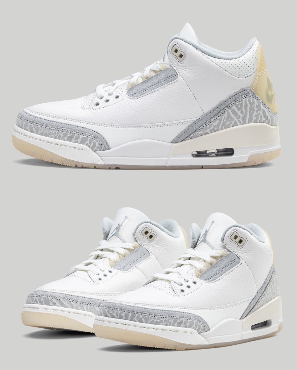 thesnkrsleaker's tweet image. Jordan 3 ‘Ivory’ releasing March 2 ⚪️ $210