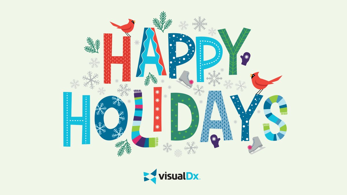 Happy holidays to you and yours from VisualDx! Wishing you all the joy, peace, and love that this time of year brings. ❄️