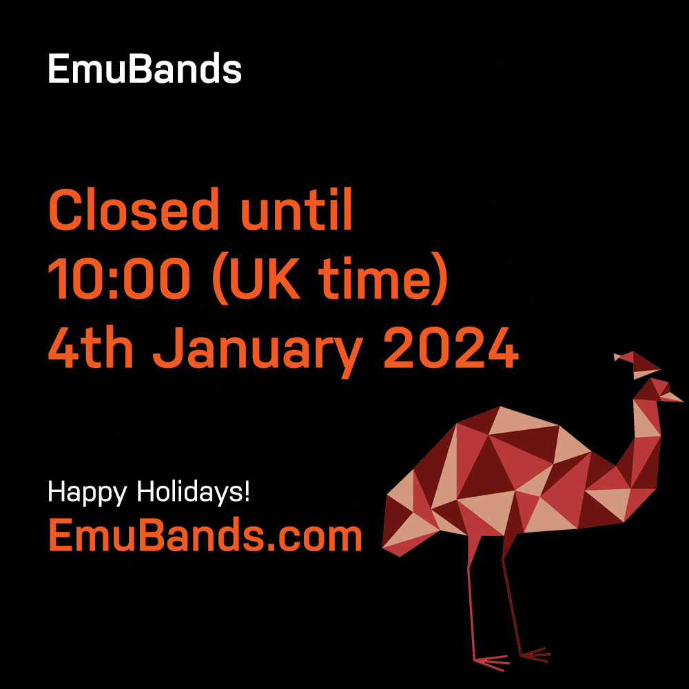 We're now closed for the holidays & will not re-open until 10:00 (UK time) on 4th Jan. During this period, no royalty reports will be uploaded, no releases will be processed and no customer support will be available. From everyone at EmuBands, we wish you all the best for 2024!