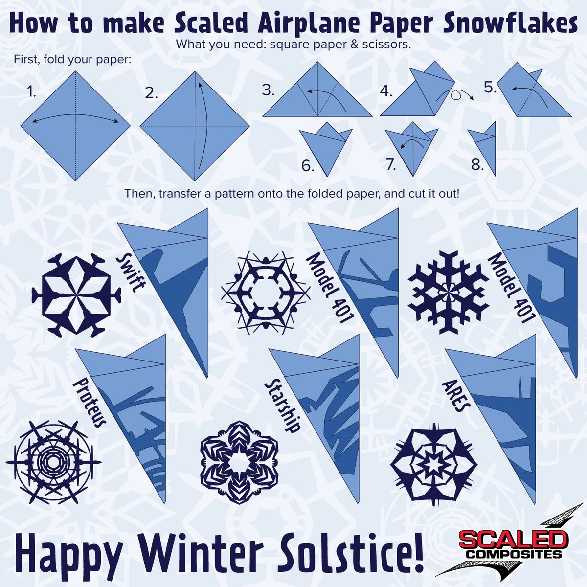 Happy first day of Winter! While Scaled rarely gets snow in the desert, we still spruce things up with some themed decorations - like paper snowflakes based on Scaled airplanes! 

#wintersolstice #hellowinter #papersnowflakes #craft #snow