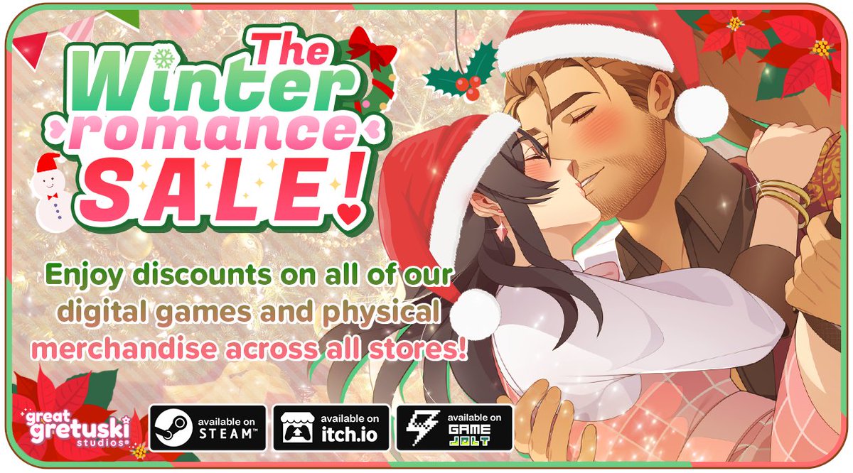 The #WinterSale is officially HERE! 🎄🎅 Celebrate the season with limited-time discounts on ALL of our digital games, DLCs & artbooks across all platforms, and even grab some official merchandise on our website store!❄️⛄️🎁 Happy Holidays!💖 All sale links in thread below!👇