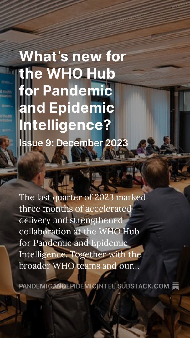 Check out the latest from the #WHOPandemicHub! In this last quarter of 2023, we accelerated our progress to implement #CollaborativeSurvillance as we advance country-driven solutions for better public health intelligence & decision-making. Read more: bit.ly/47f0ZBT