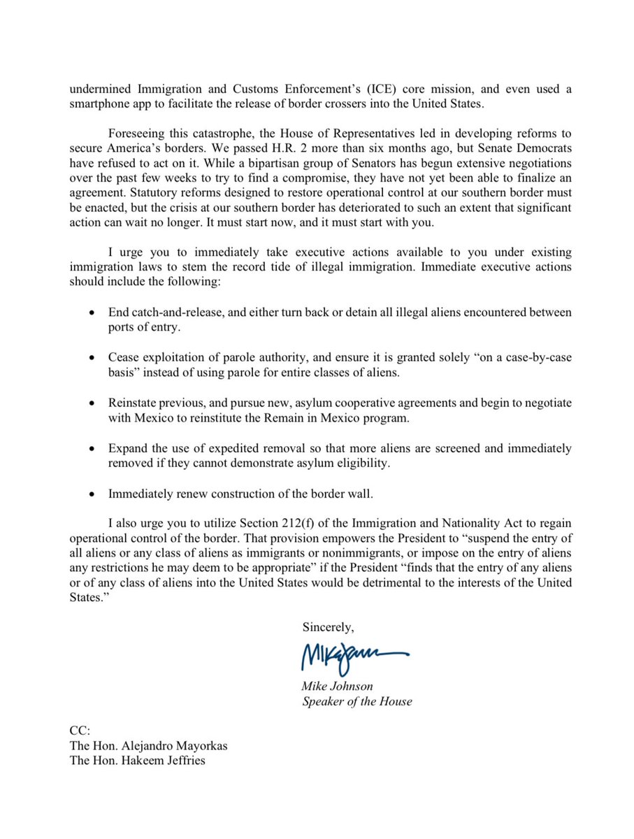 The border is in crisis. 

The House passed H.R. 2 more than six months ago, but Senate Democrats left town without taking any action.

Mr. President—border security starts with you. It’s time to take action today to secure the border.

Read my full letter ⬇️