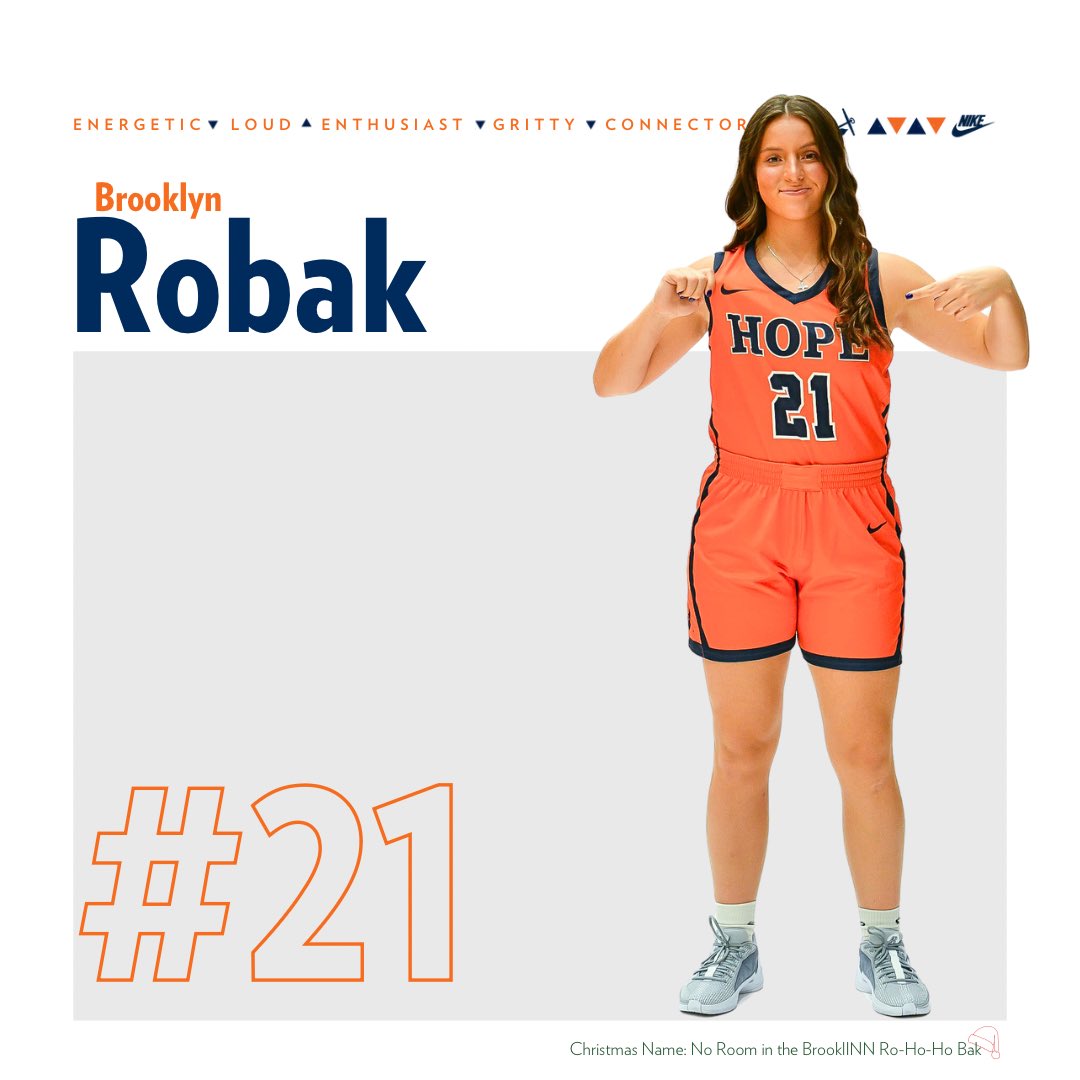 #21 ROBAK: energetic, loud, enthusiast, gritty, connector. To know Robak, is to love Robak. Thanks for being authentically you, Brooklyn! 

#GoHope | #WE | #HopeWBBNumberDay