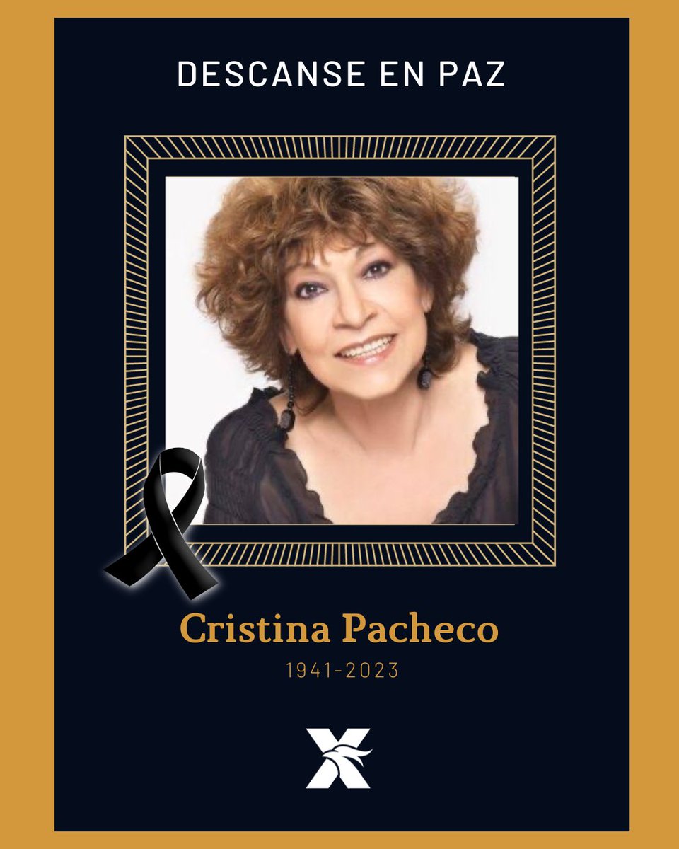 Lamentablemente murió la destacada periodista Cristina Pacheco a los 82 años de edad.

Descanse en paz. 🕊️
1941-2023