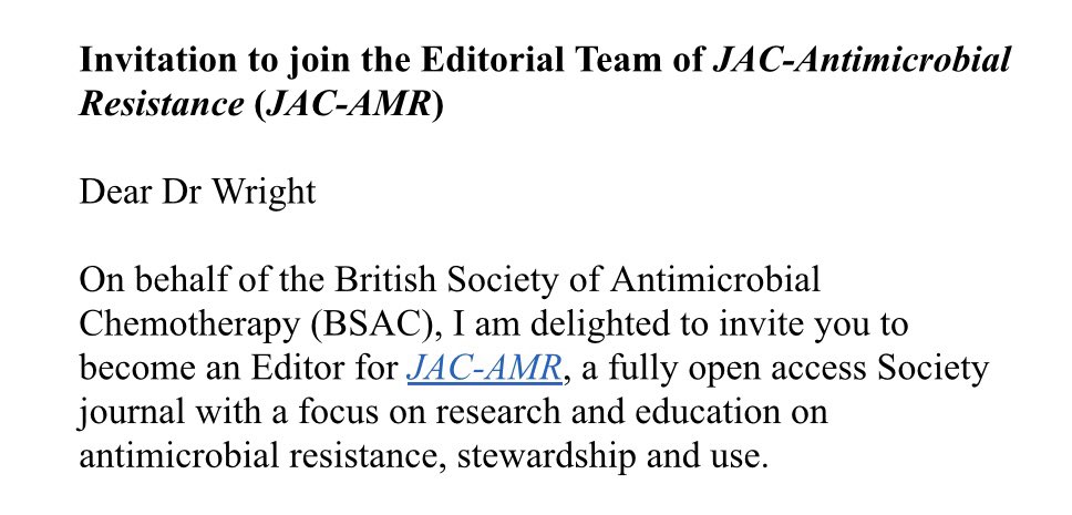 #IDTwitter #SIDPharm #ASMClinMicro @JHMed_ID 
Honored and tremendously excited at this opportunity to join @jac_amr to disseminate more #AMRrounds cases that provide education regarding difficult to treat infections caused by multi-drug resistance organisms globally!