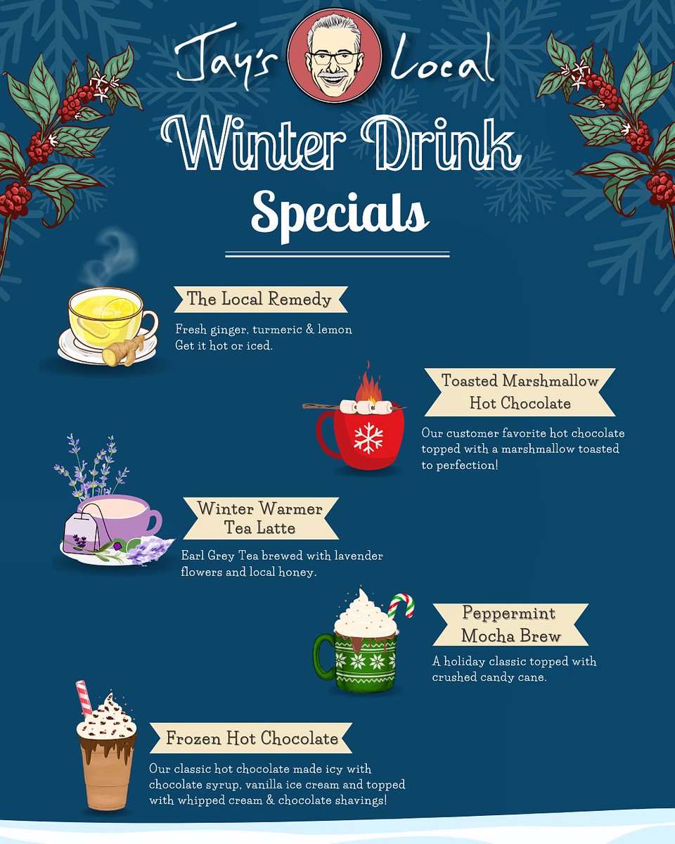 Hello Winter! ❄️⛄️Our full Menu of Winter Drink Specials is available now! Stop in and get cozy! ☕️
#winterishere #lehighvalley