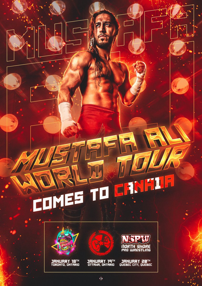 Elliot (@elliottt93) on Twitter photo MUSTAFA ALI x WORLD TOUR
I have been blessed with the opportunity to create this design for <a href="/MustafaAli_X/">Mustafa Ali</a>โs Canada leg of his newly announced World Tour!
Thankyou to <a href="/C4Wrestling/">C*4 ๐</a>, <a href="/DemandLucha/">Demand Lucha</a> and <a href="/NSPW/">NSPW Wrestling</a> for allowing me the opportunity.
This is a MASSIVE deal for me ๐ฅน๐๐ป MUSTAFA ALI x WORLD TOUR
I have been blessed with the opportunity to create this design for <a href="/MustafaAli_X/">Mustafa Ali</a>โs Canada leg of his newly announced World Tour!
Thankyou to <a href="/C4Wrestling/">C*4 ๐</a>, <a href="/DemandLucha/">Demand Lucha</a> and <a href="/NSPW/">NSPW Wrestling</a> for allowing me the opportunity.
This is a MASSIVE deal for me ๐ฅน๐๐ป