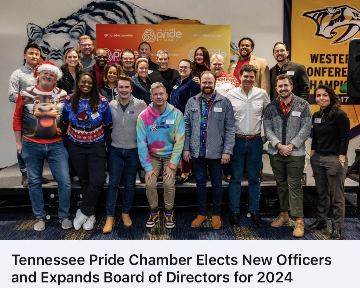 Excited to announce my election to the <a href="/tnpridechamber/">Tennessee Pride Chamber</a> Board of Directors for 2024! Thrilled to work on empowering, advancing, and promoting our members who champion equality and diversity. Let's make a positive impact together! 🚀 #BoardService #InclusiveLeadership