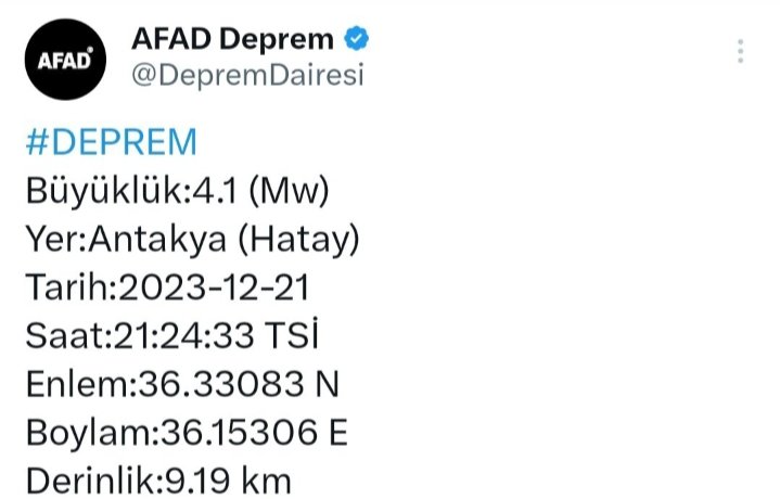 Özellikle deprem bölgesinde olmak üzere herkese çok geçmiş olsun. İnşallah olumsuz bir durum yoktur. #Hatay #deprem #Barcelona #dolar #6şubat #Ceza #FIFA #çöktü #RealMadrid #DunkiReview #OTDirecto21D #amici23 #EpsteinClientList #언제나세훈이편 #WinterSolstice #Survivor #Deprem