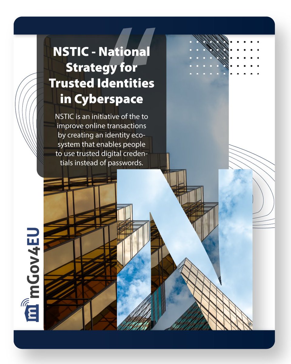 mGov4EU (@mgov4eu) on Twitter photo N for #NSTIC 
NSTIC was an US initiative launched in 2011. It called for an identity ecosystem that shared several of the #eIDAS objectives
#mGov4EU had also a look on this strategy and discussed it in Deliverable D1.1 👉 mgov4.eu/fileadmin/mgov…
#h2020 #euvation #europeanunion N for #NSTIC 
NSTIC was an US initiative launched in 2011. It called for an identity ecosystem that shared several of the #eIDAS objectives
#mGov4EU had also a look on this strategy and discussed it in Deliverable D1.1 👉 mgov4.eu/fileadmin/mgov…
#h2020 #euvation #europeanunion