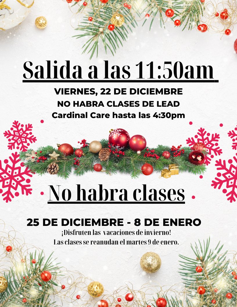 REMINDER FOR TOMORROW
RECORDATORIO PARA MAÑANA