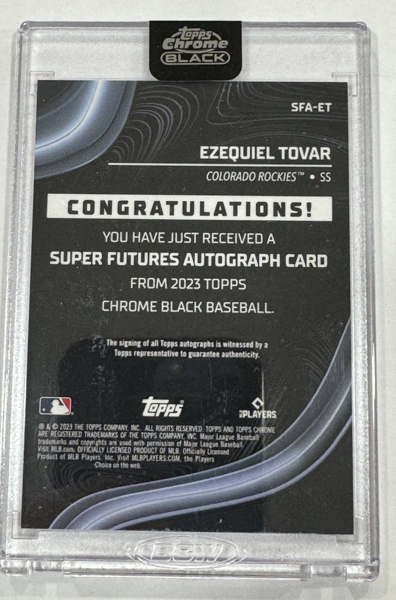 Get a glimpse of Ezequiel Tovar's impressive autograph on this Topps Chrome Super Futures Gold Refractor Autograph, /50! Don't miss it 

➡️ ebay.com/str/spotosspor… 

#topps #toppschromeblack #toppsbaseball #ezequieltovar #autographedcard #collectibles