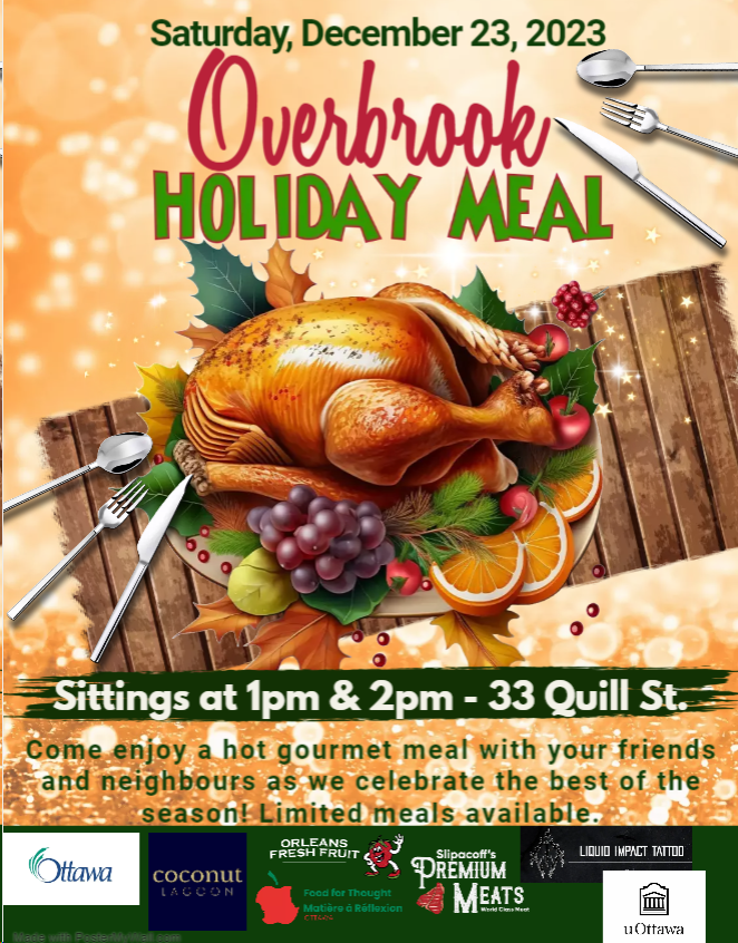 Thank you to @ottawacity @coconutlagoon @OrleansFreshFru @Food4Ottawa @PremiumMeats @Liquid_Impact @uOttawa for putting this free holiday meal together for #TeamOttawa. Anyone wishing to come together and have a wonderful meal can head to the Overbrook Community Centre this