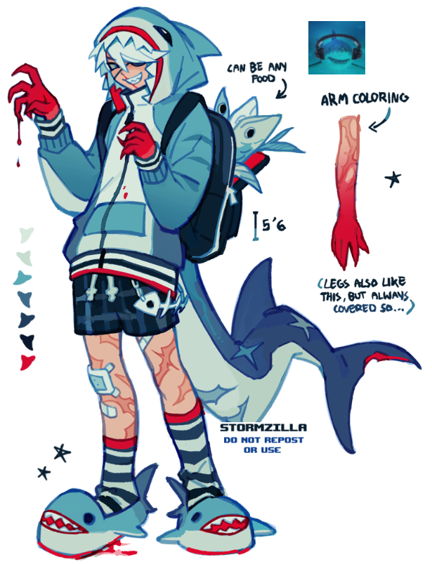 oc i made for fun... their name is bitey 🦈 