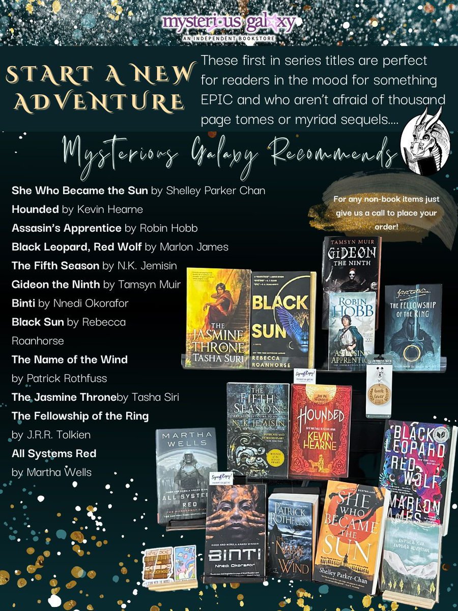 Today's book recommendation vibe is: START A NEW ADVENTURE These first in series titles are perfect for readers in the mood for something EPIC and who aren’t afraid of thousand page tomes or myriad sequels.... Need more recommendations? Stop by and chat with our booksellers!