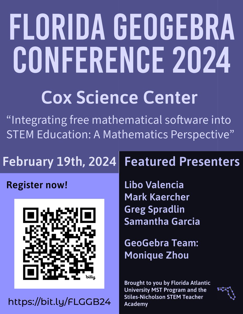 The Florida GeoGebra Conference is back! See how <a href="/geogebra/">GeoGebra</a> can be used in the world of STEM. #stemeducation #iteachmath #flggb bit.ly/FLGGB24