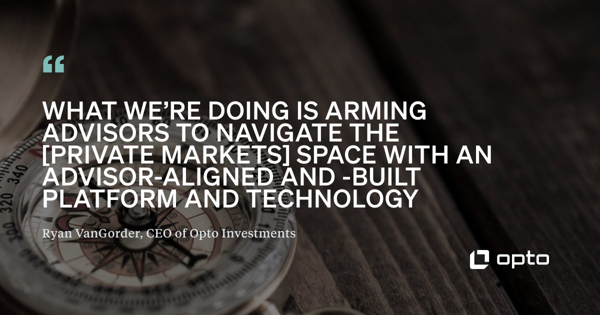 In a chat with @johnellert at @NitrogenWealth's #FISummit, our CEO Ryan VanGorder explains how Opto is helping fiduciaries unlock the potential of #privatemarkets to generate alpha in clients' portfolios.

Listen for more on the @threecrownsllc podcast: threecrownsmarketing.com/blog/ryan-vang…
