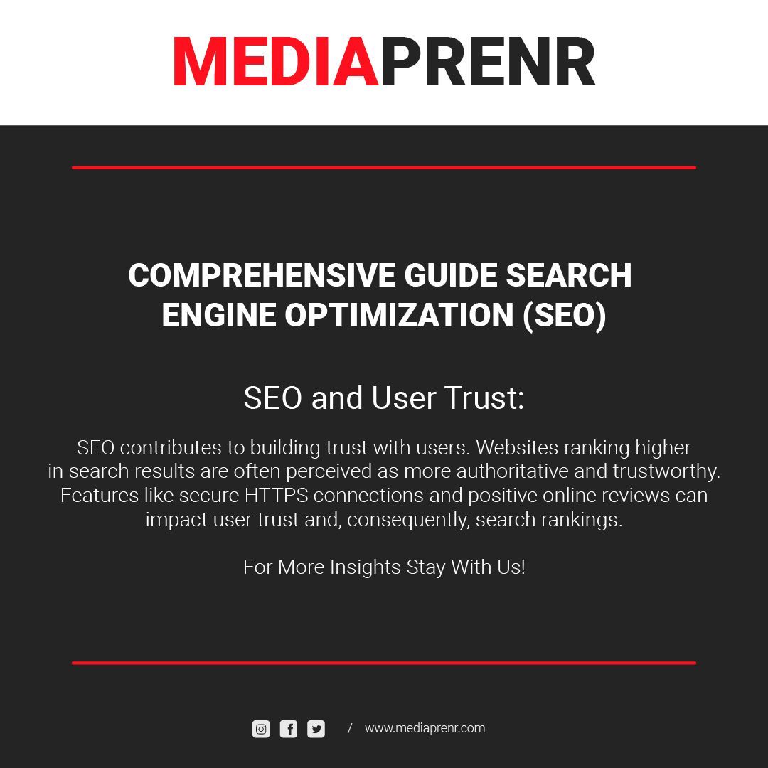 Comprehensive Guide Search Engine Optimization (SEO)
SEO and User Trust:
SEO contributes to building trust with users. Websites ranking higher in search results are often perceived as more authoritative and trustworthy.
For More Insights Stay With Us!
#SEO #SEOGoals #SEOMastery