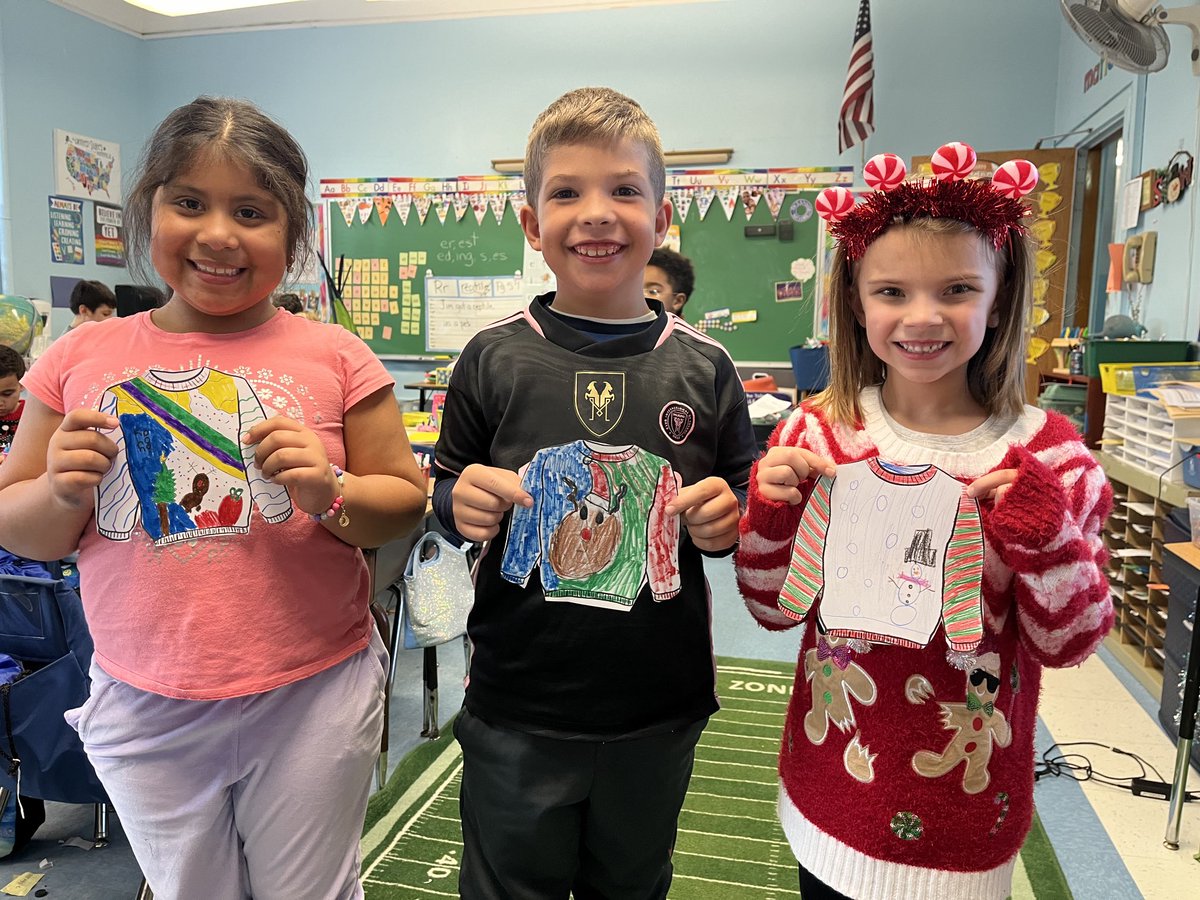 The winners of our Ugly Sweater Contest!! ⁦<a href="/OSchool4/">School 4</a>⁩