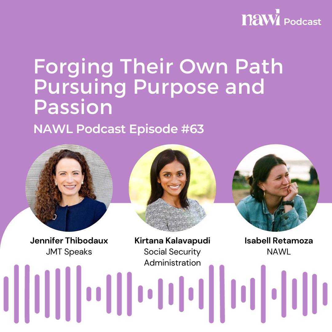 In this special #NAWLPodcast episode, the current Co-Executive Editors of the #WomenLawyersJournal, Jennifer Thibodaux and Kirtana Kalavapudi, discuss the journal's latest issue. Listen here: nawl.org/podcast

#NAWLWomeninLaw #Podcast #AlternativeCareers