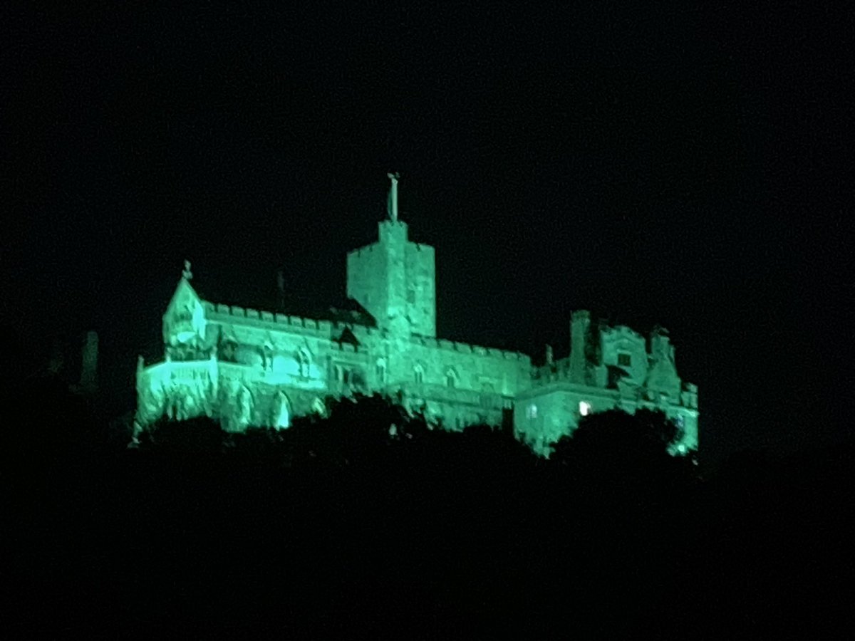 Great to see @ntmichaelsmount lit up green for @NSPCC tonight