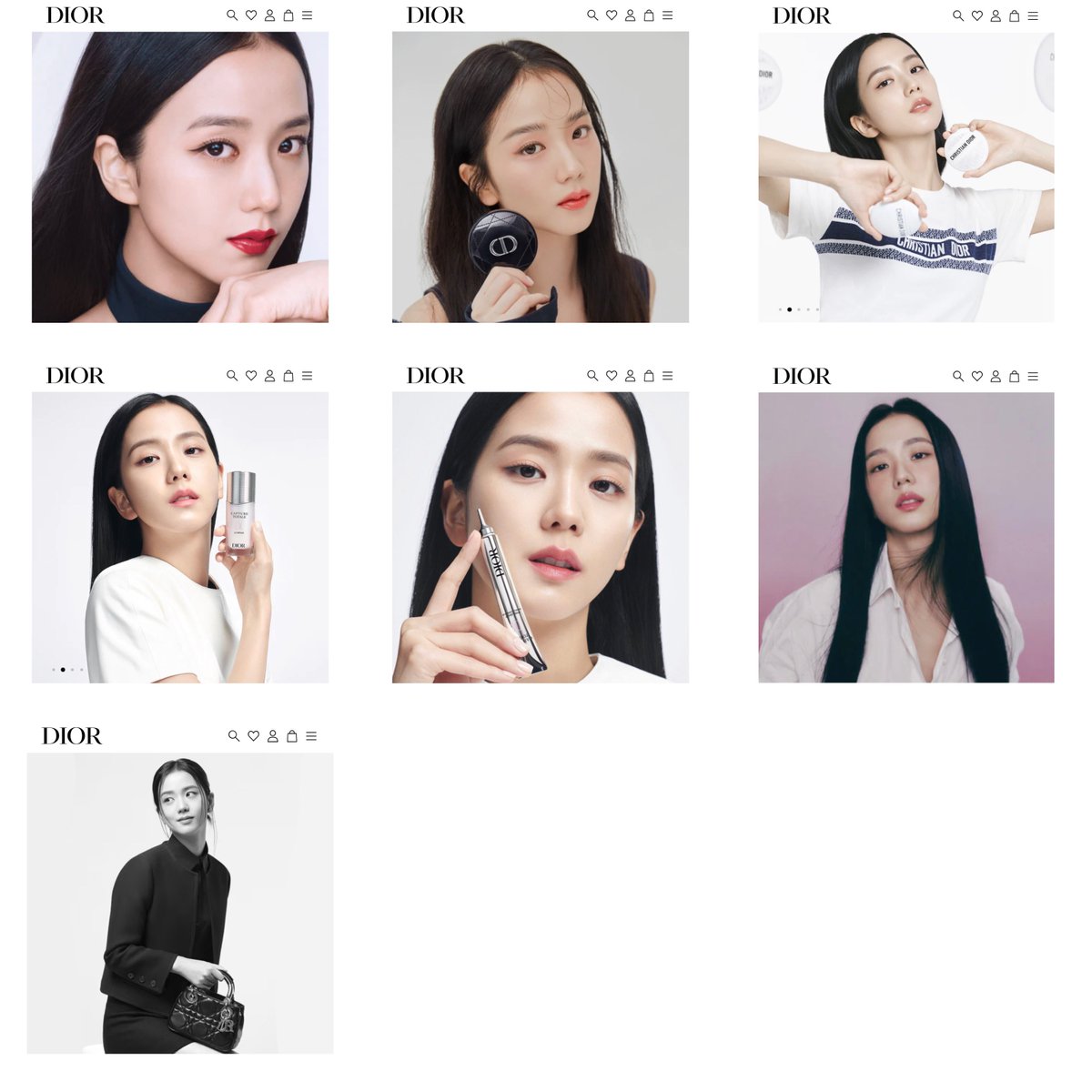 #JISOO is currently on 7 product pages on Dior’s official website. Dior Addict Lipstick, Dior Forever Foundation, Dior Le Baume, Dior Capture Totale serum + hyalushot, Dior Lip Balm and Lady Dior 95.22.