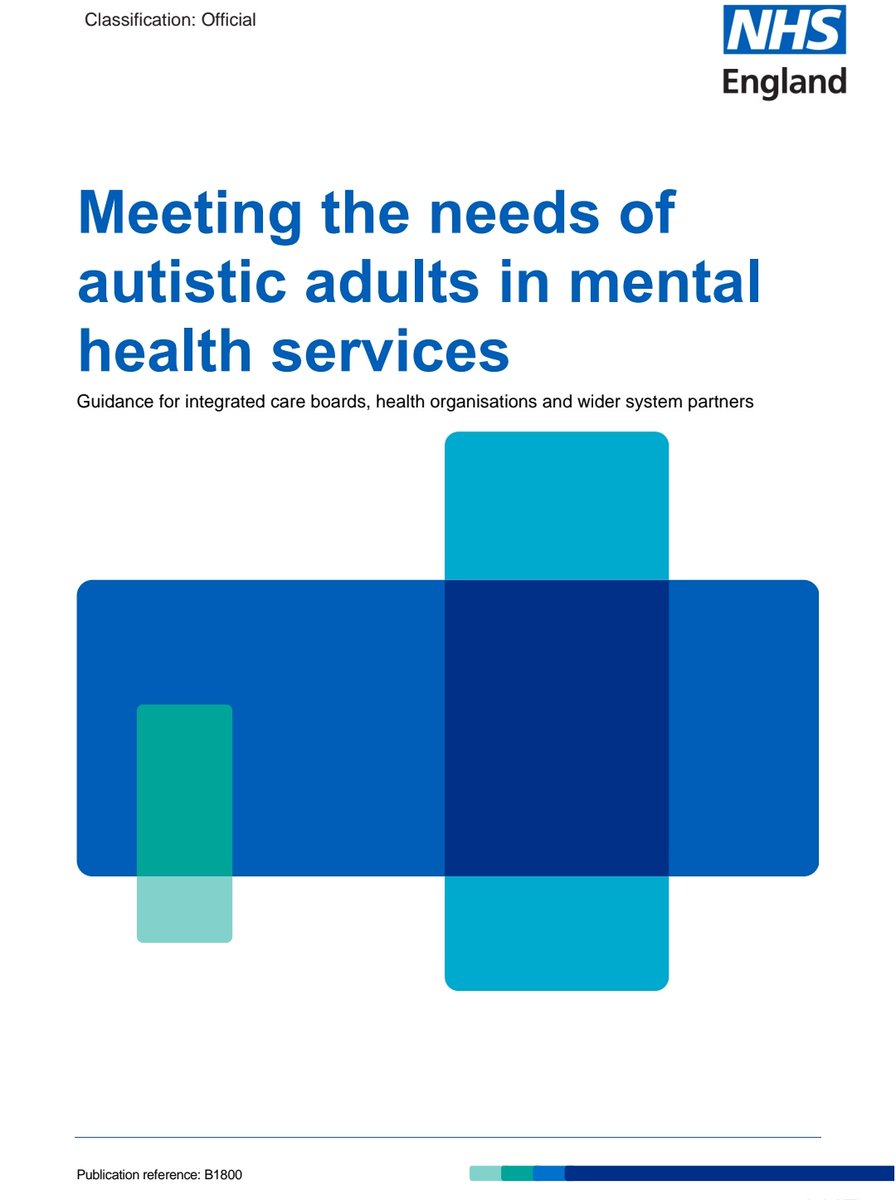 NHS England Guidance on Meeting the Needs of Autistic Adults - Happy to have contributed to this guidance and hope that it helps further improve the quality of care for autistic adults! @Roy1Ashok @SocSciHealth @LPTresearch Link here: england.nhs.uk/long-read/meet…