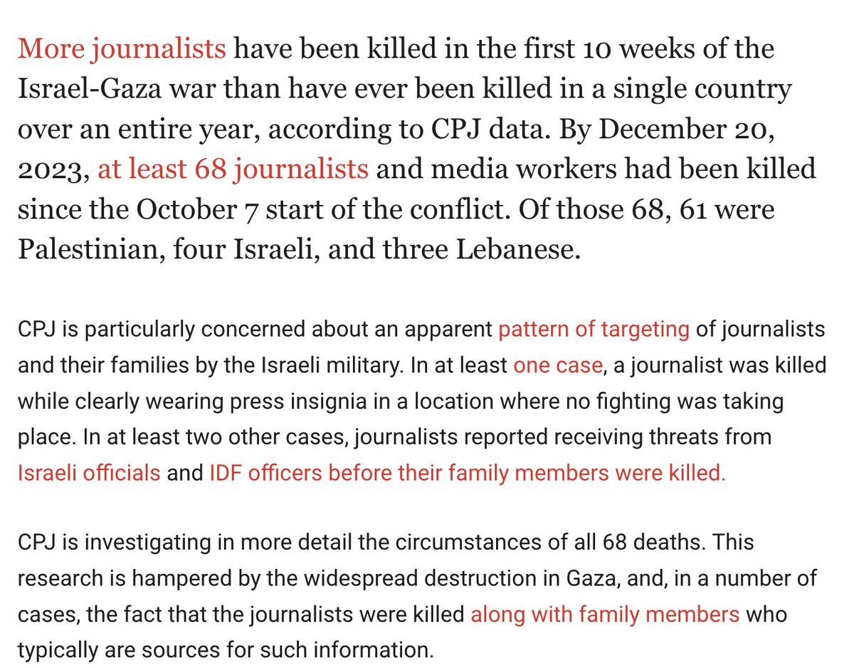 From a Committee to Protect Journalists report, released today. cpj.org/2023/12/israel…