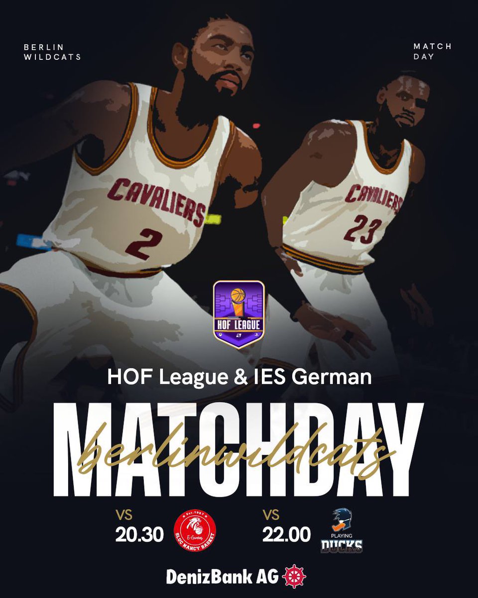 DenizBank AG Berlin Wildcats (@berlinwildcats) on Twitter photo Canโt stop playing! ๐๐
Our NBA2K team will first go up against <a href="/SLUC_eGaming/">SLUC NANCY e-Gaming</a> at 20.30 CET in the <a href="/HOFLeague2K/">HOF League</a> and will follow that game with another one against <a href="/PlayingDucks/">Playing-Ducks e. V. ๐ฉ๐ช๐ฆ</a> at 22.00 CET in the IES German!
Good luck team, stand strong! ๐๐ป๐๐ป Canโt stop playing! ๐๐
Our NBA2K team will first go up against <a href="/SLUC_eGaming/">SLUC NANCY e-Gaming</a> at 20.30 CET in the <a href="/HOFLeague2K/">HOF League</a> and will follow that game with another one against <a href="/PlayingDucks/">Playing-Ducks e. V. ๐ฉ๐ช๐ฆ</a> at 22.00 CET in the IES German!
Good luck team, stand strong! ๐๐ป๐๐ป