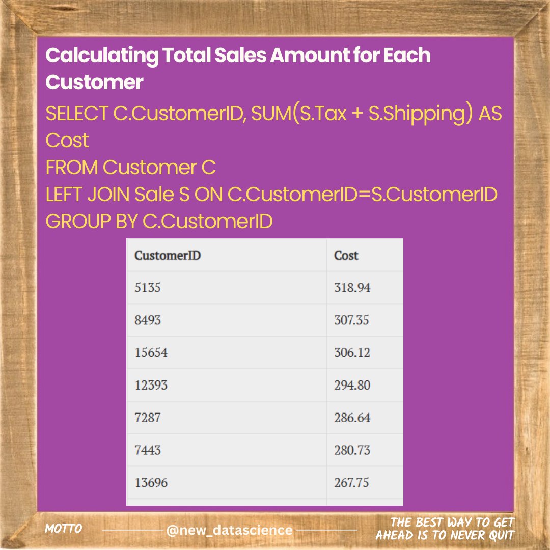 newdatadiary's tweet image. Follow @new_datascience for everyday learning! #SQL #Dataanalytics #Datascience #database #python #math #machinelearning