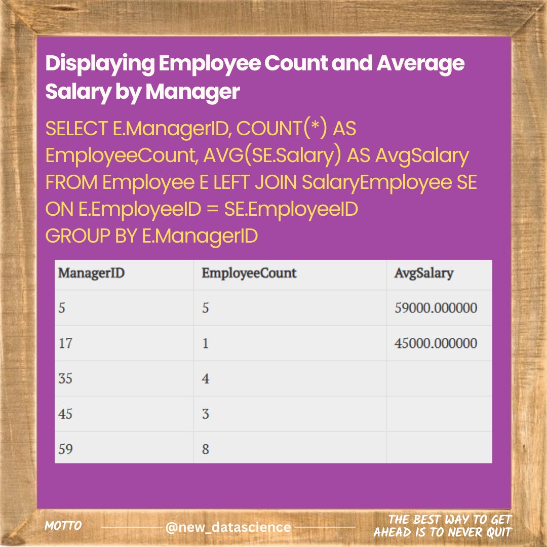 newdatadiary's tweet image. Follow @new_datascience for everyday learning! #SQL #Dataanalytics #Datascience #database #python #math #machinelearning